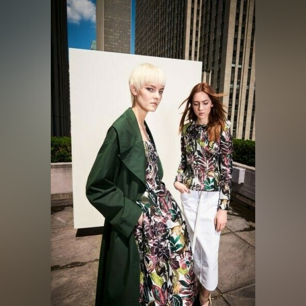 $5,000 NEW W. TAG OSCAR DE LA RENTA JUNGLE MONKEY MIDI RUNW DRESS 8 M - Picture 8 of 11